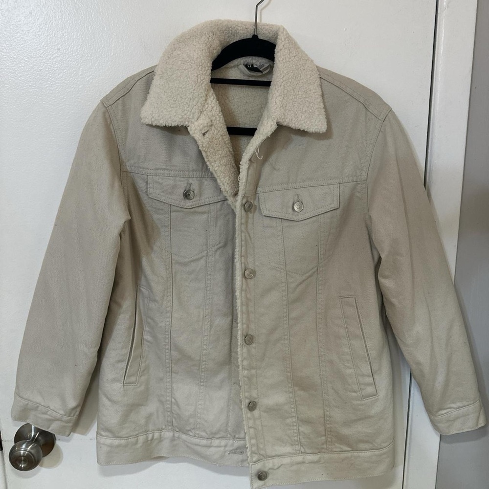 H&M Cream Jean Jacket Denim Style